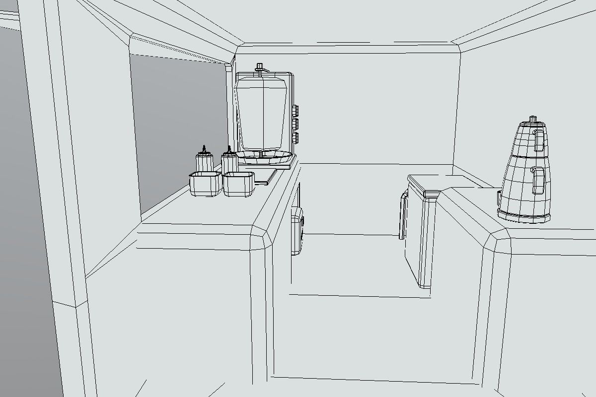 Cute Kebab Kitchen Car Low-poly 3D model_11