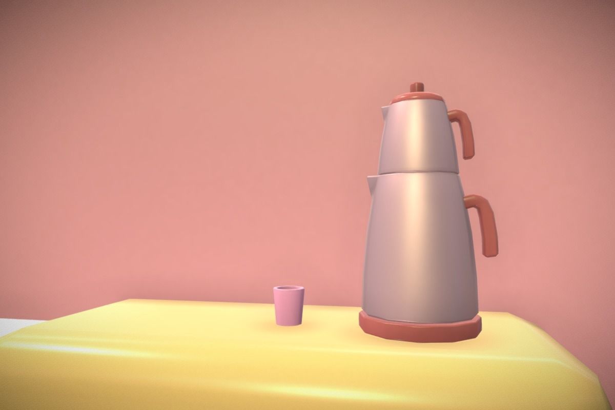 Cute Kebab Kitchen Car Low-poly 3D model_7