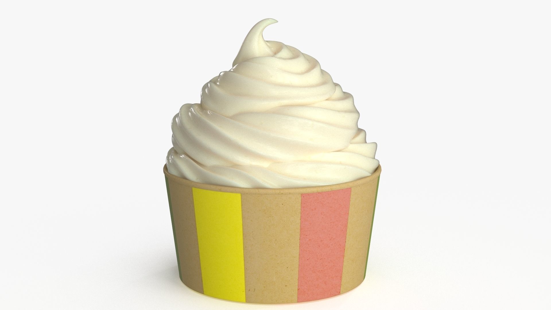 Ice Cream Cup Vanilla 3D model_4