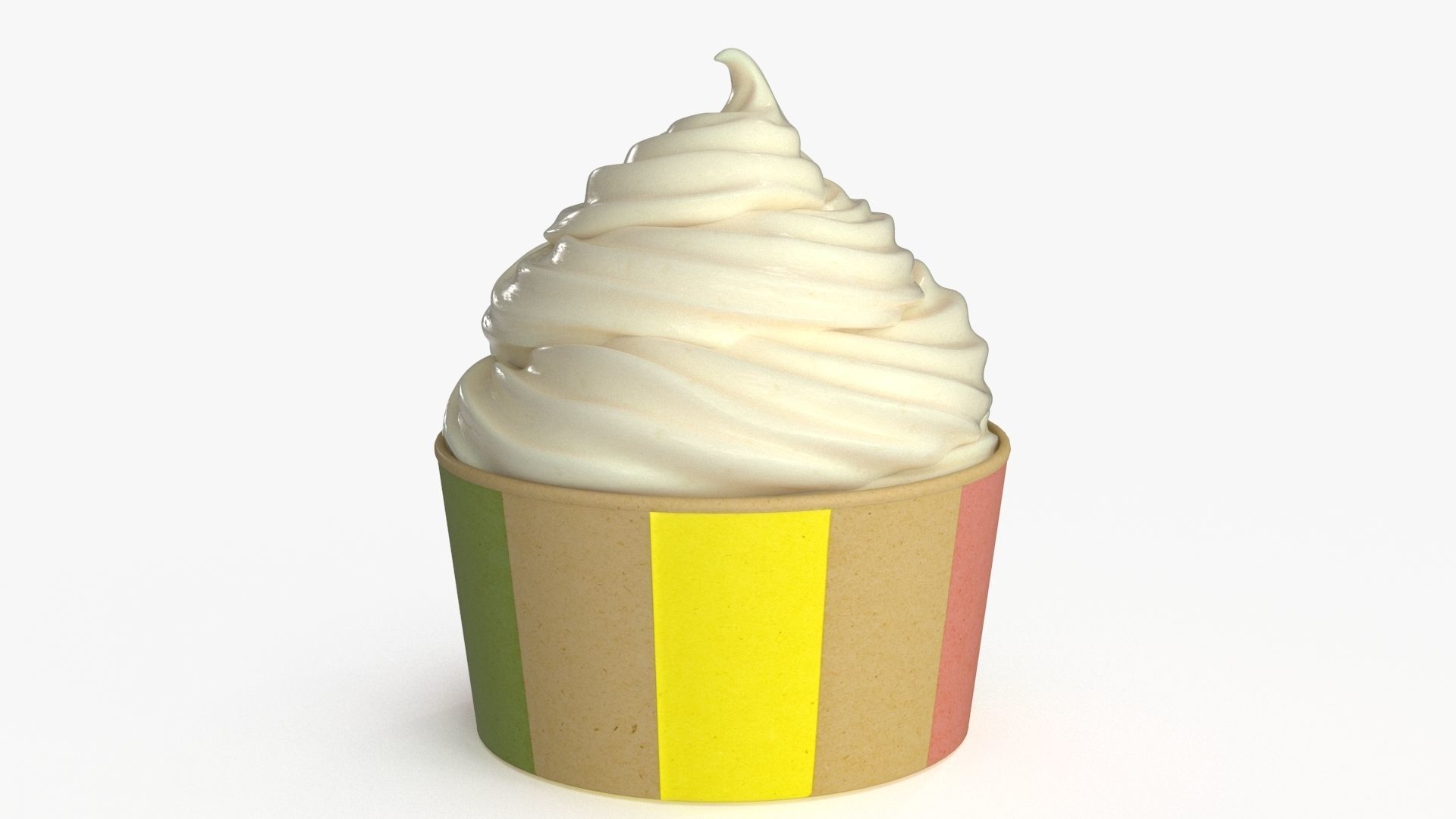 Ice Cream Cup Vanilla 3D model_7