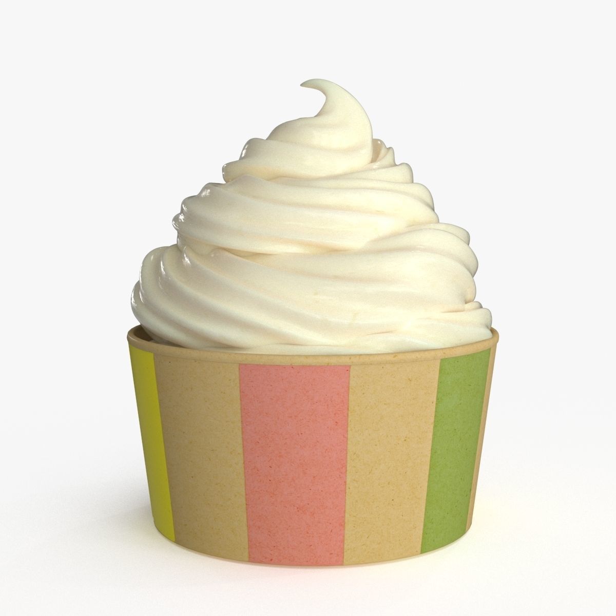 Ice Cream Cup Vanilla 3D model_0