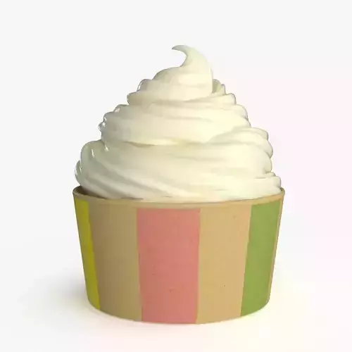 Ice Cream Cup Vanilla 3D model