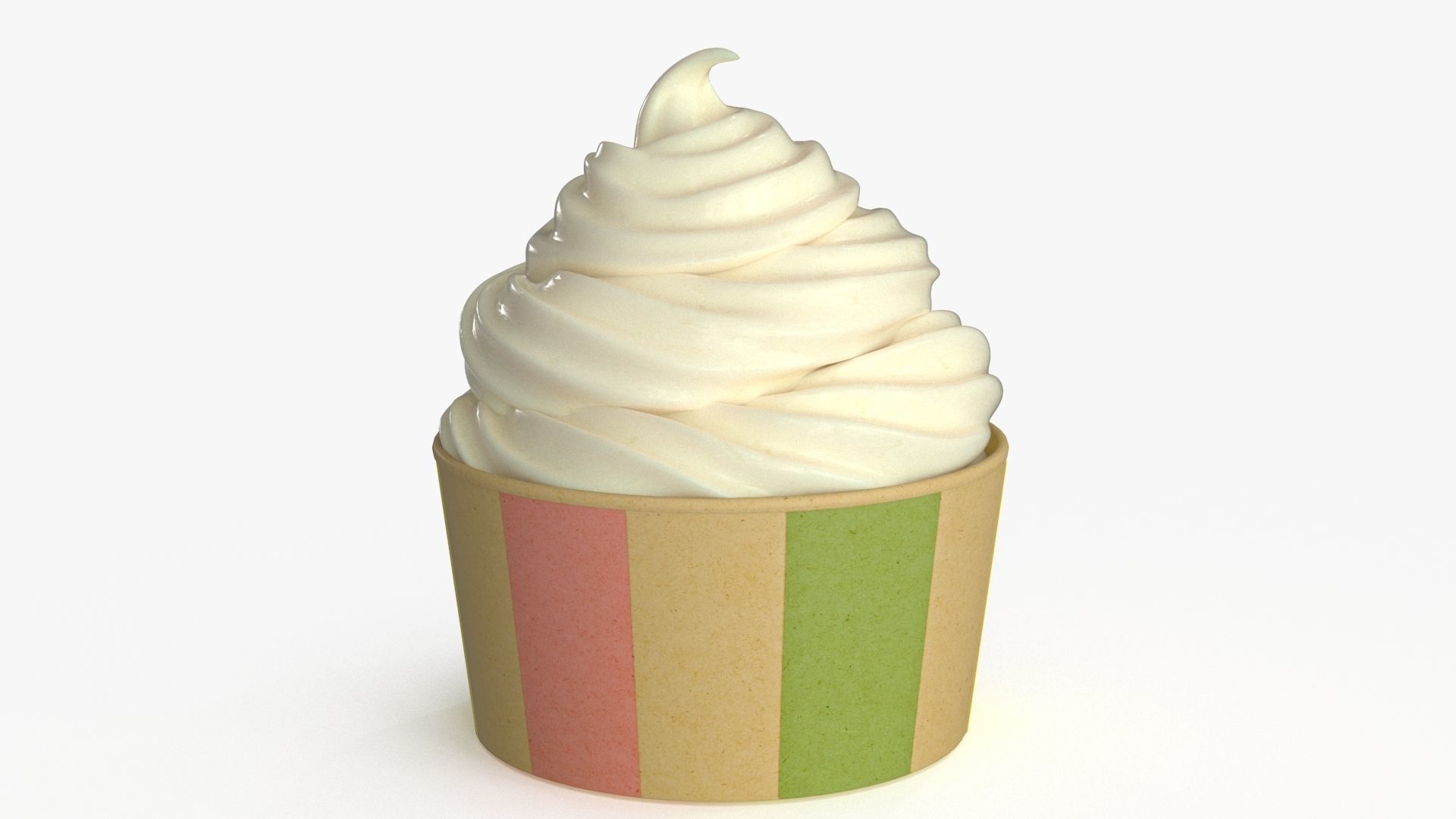 Ice Cream Cup Vanilla 3D model_5