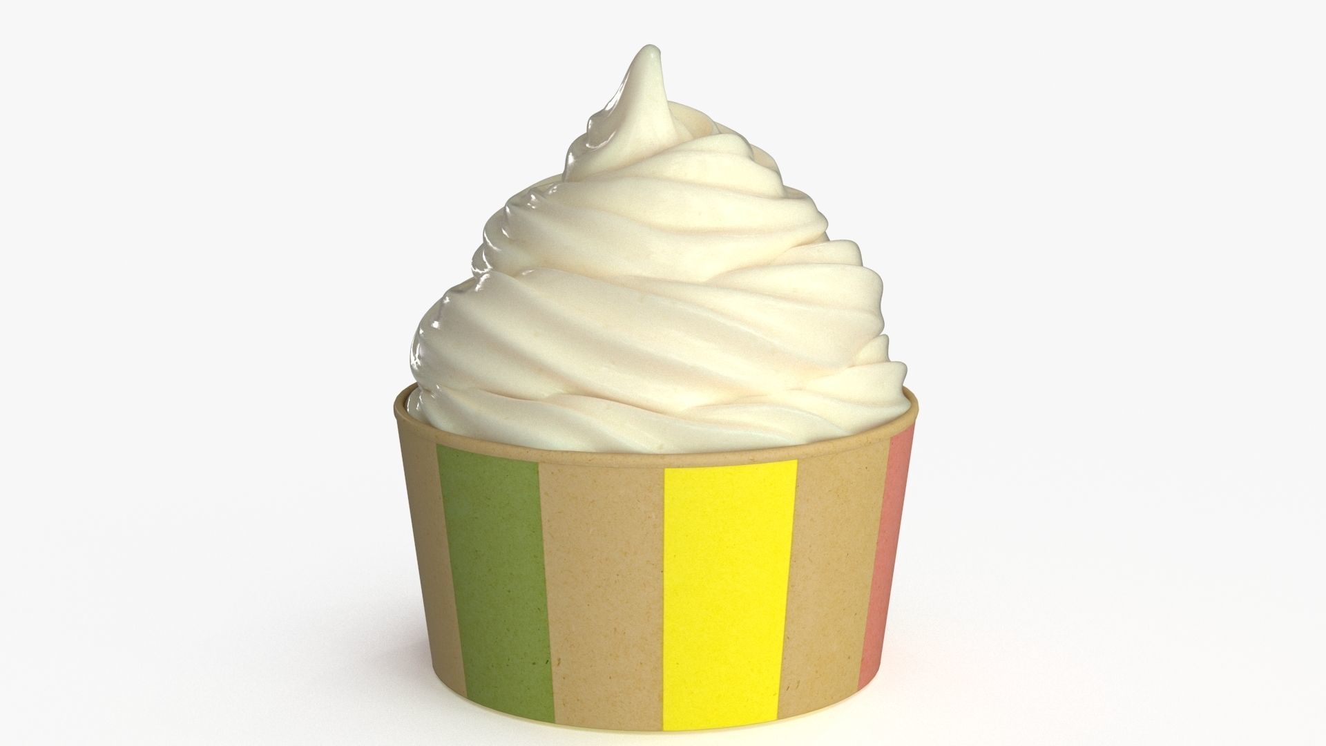 Ice Cream Cup Vanilla 3D model_3