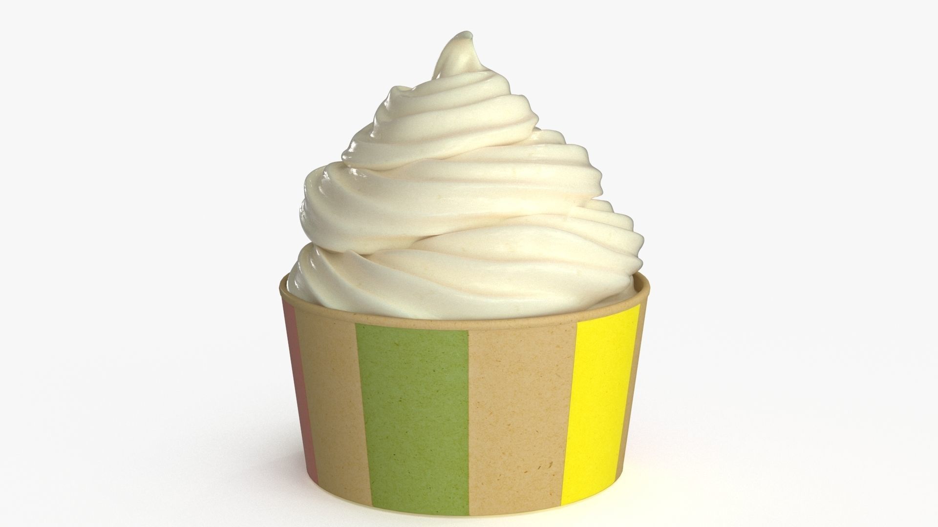 Ice Cream Cup Vanilla 3D model_6