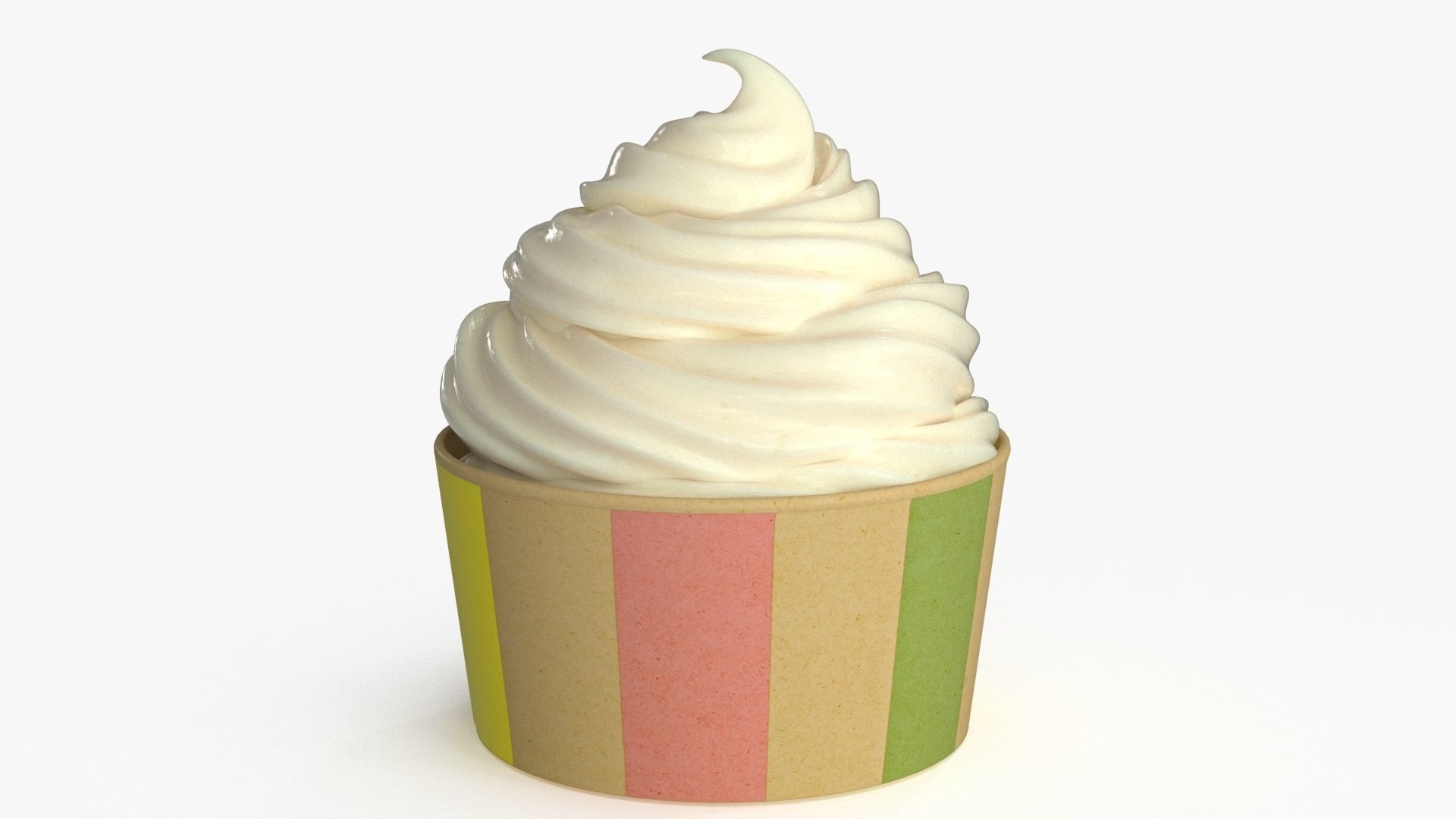 Ice Cream Cup Vanilla 3D model_1