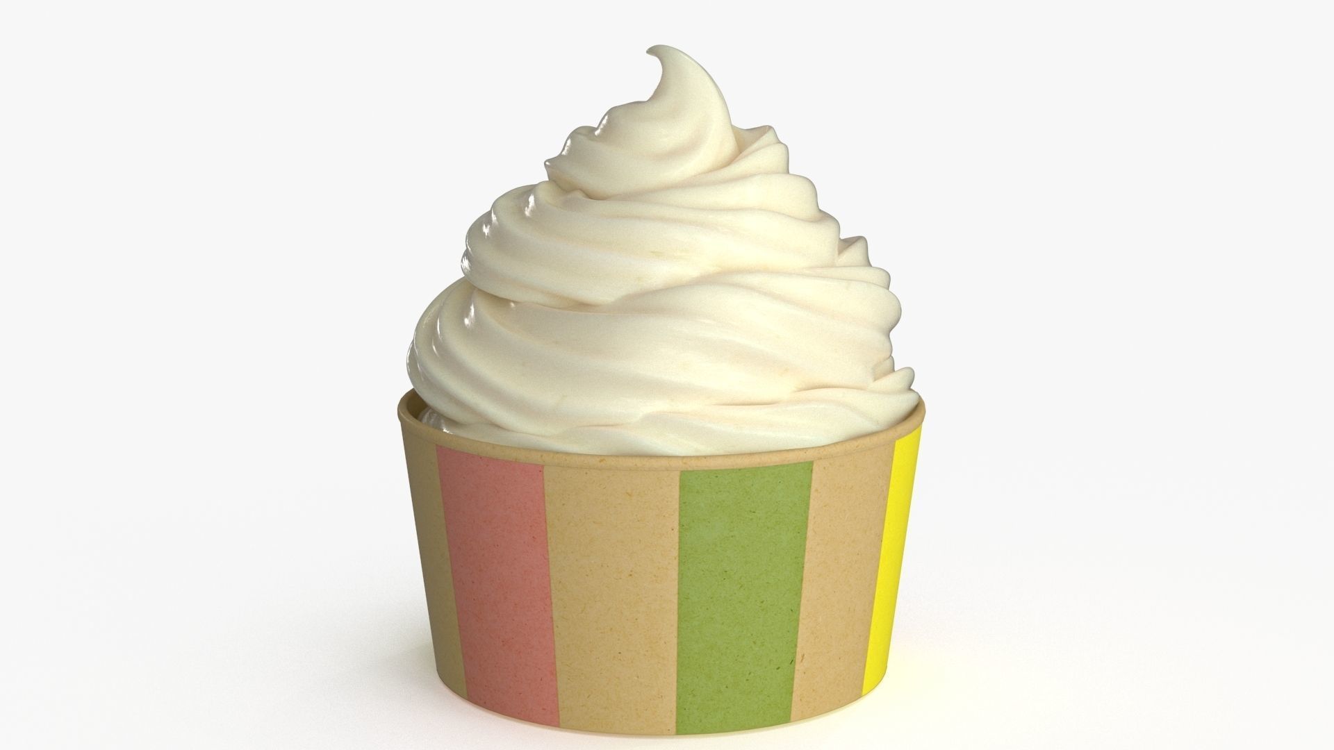 Ice Cream Cup Vanilla 3D model_2