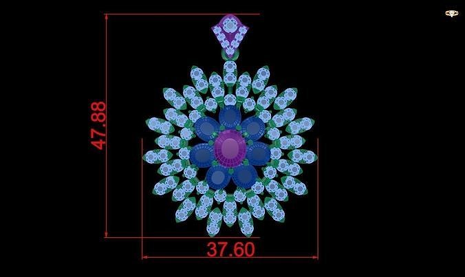 pendant with measurements 3D print model
