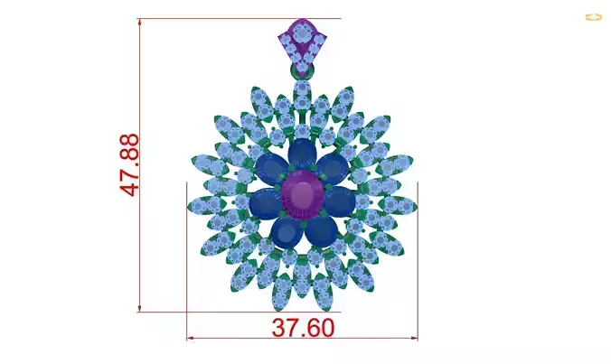 pendant with measurements