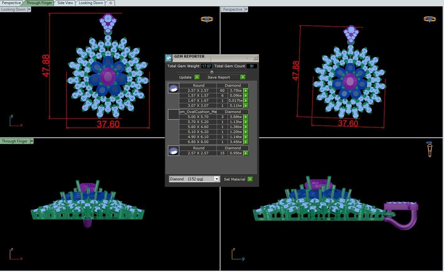 pendant with measurements 3D print model_1