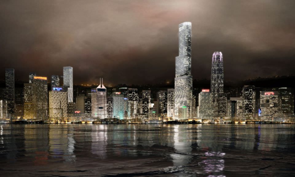 Night Skyscrapers Collection 3D model_1