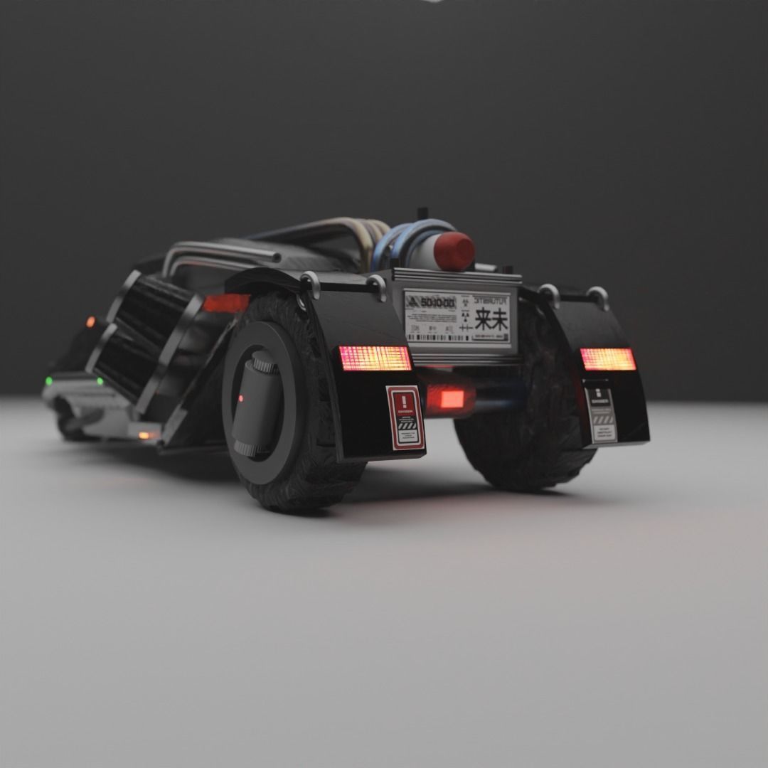 Sci fi car 3D model_3