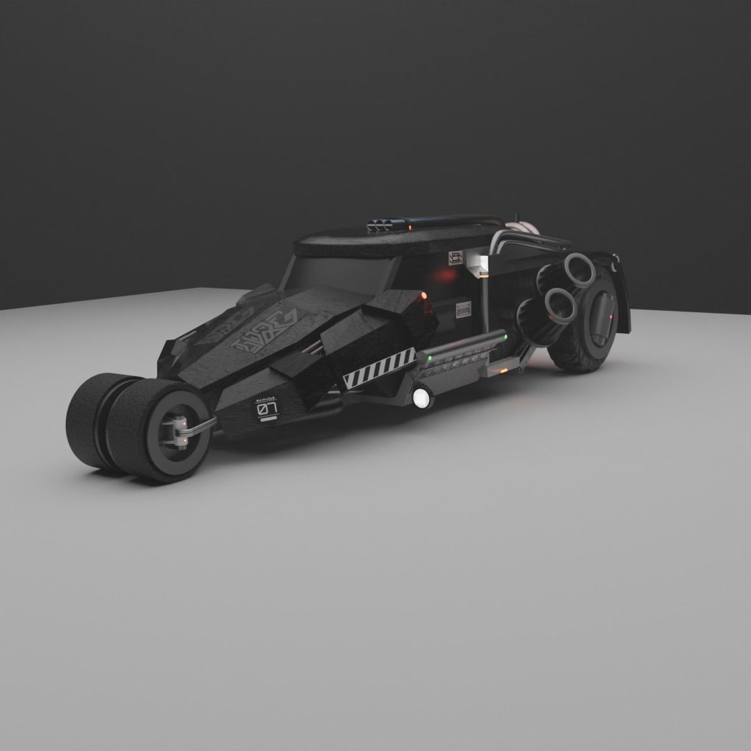 Sci fi car 3D model_2