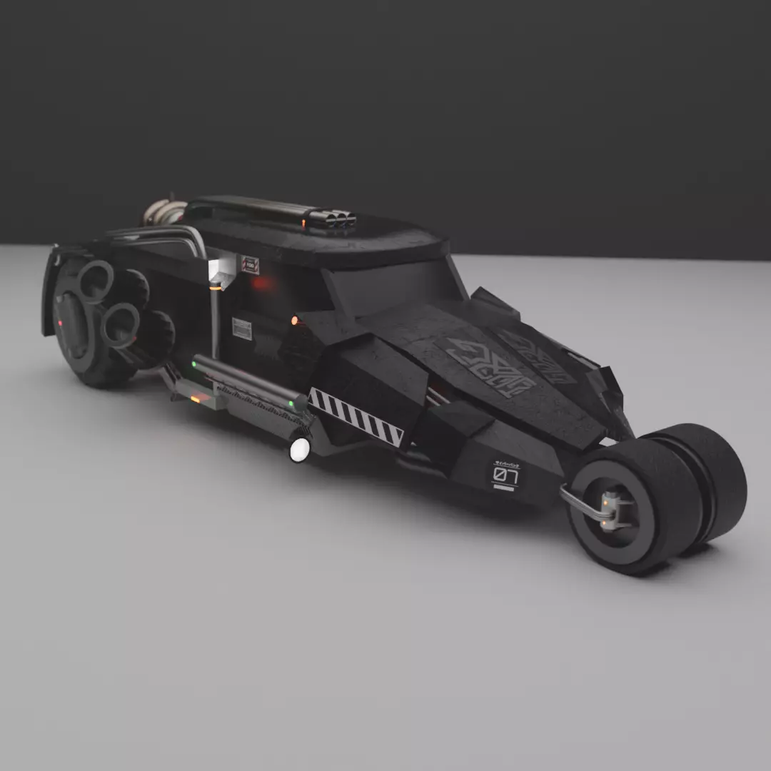 Sci fi car 3D model_0