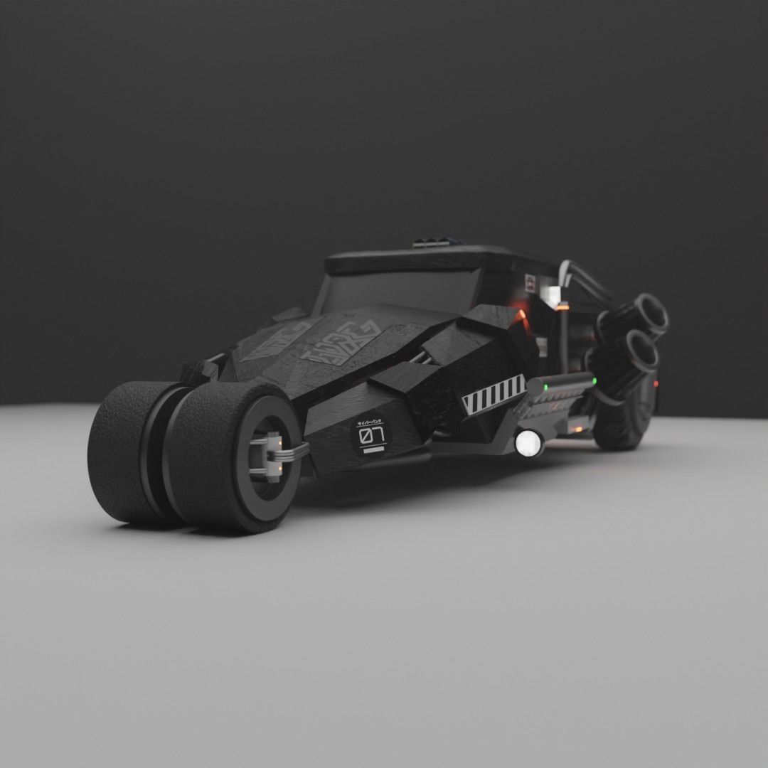 Sci fi car 3D model_1