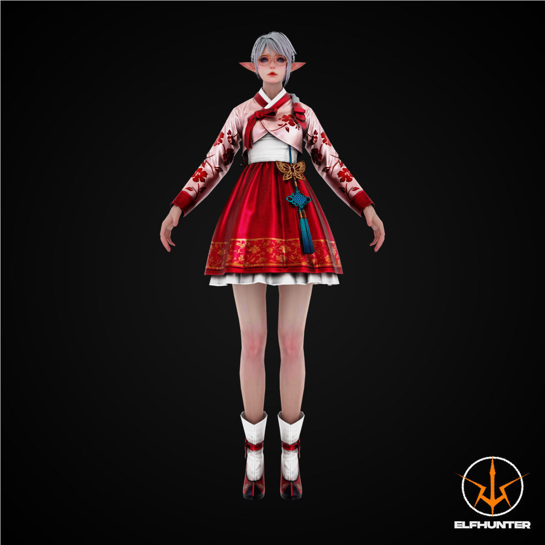 3D model EXCLUSIVE ELF HUNTER EDITION RIGGED CHARACTER ELF HANBOK VR ...