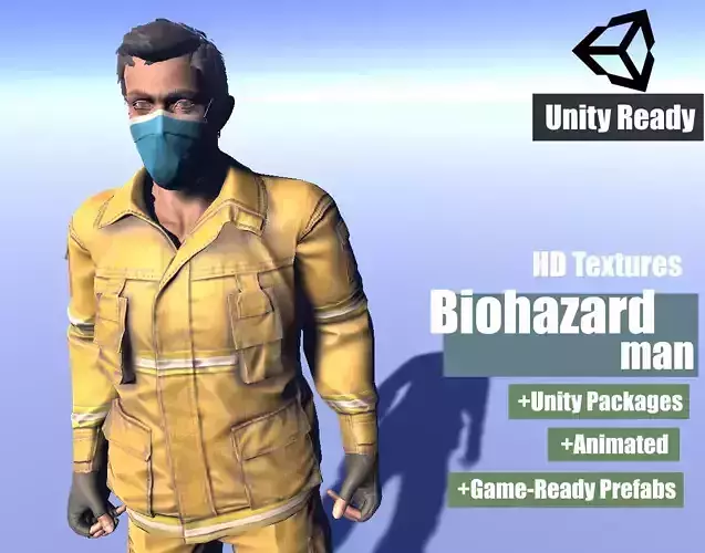 Biohazard Man - animated rigged Man
