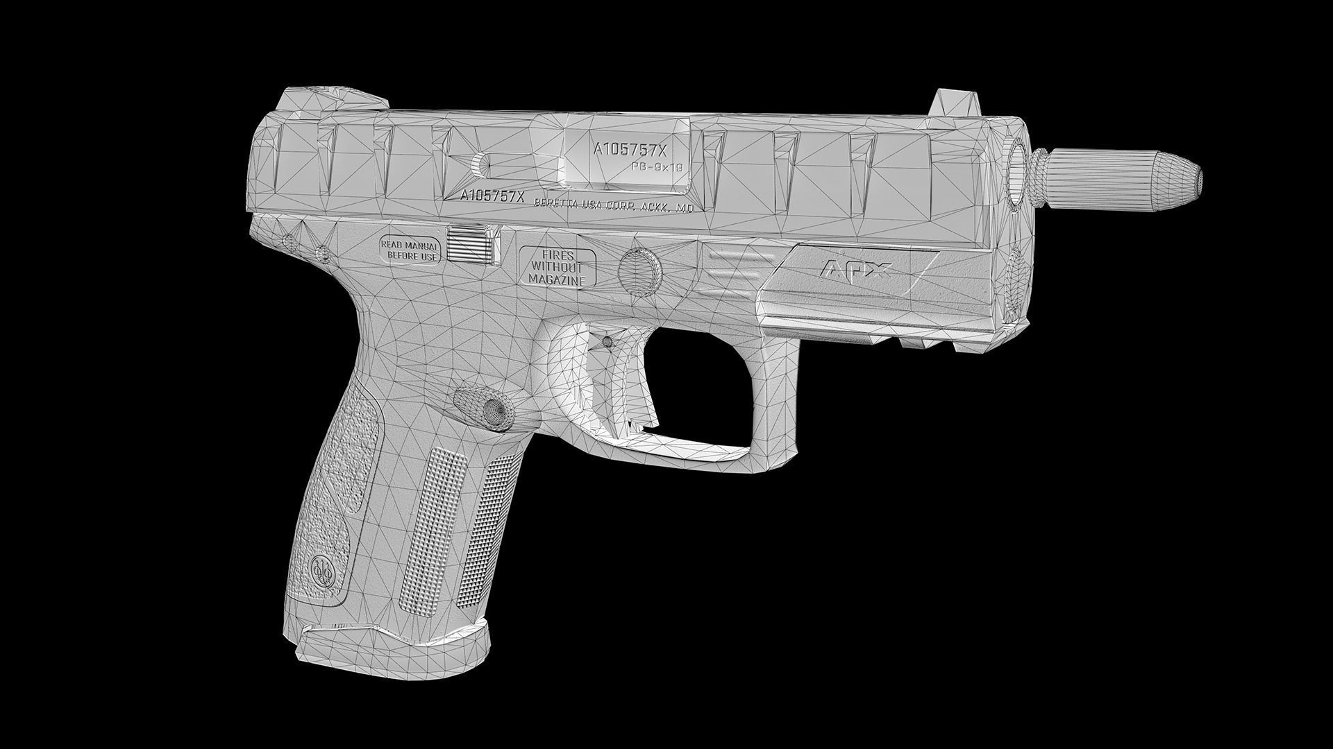 Beretta APX Centurion Low-poly 3D model_18