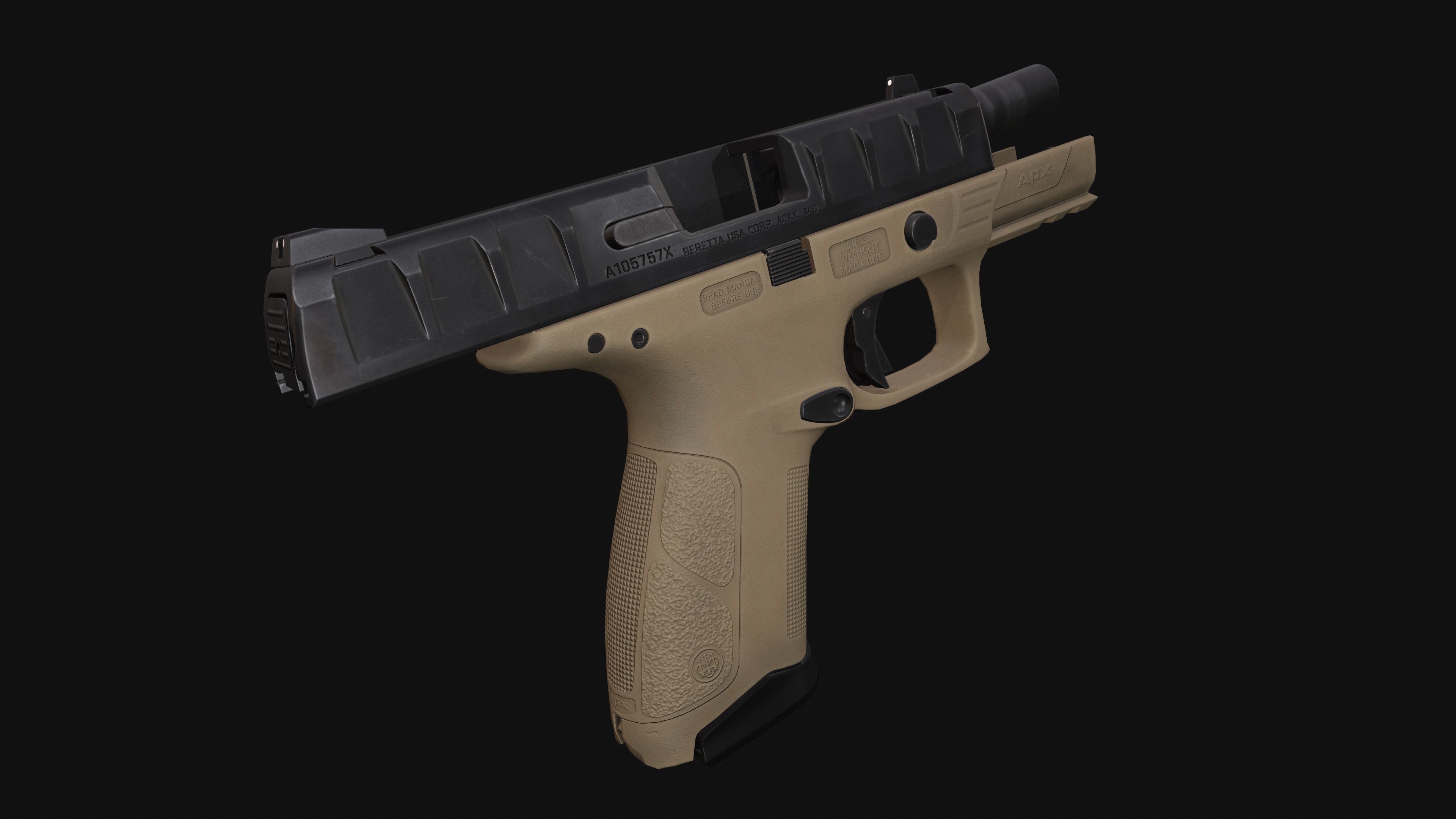 Beretta APX Centurion Low-poly 3D model_5