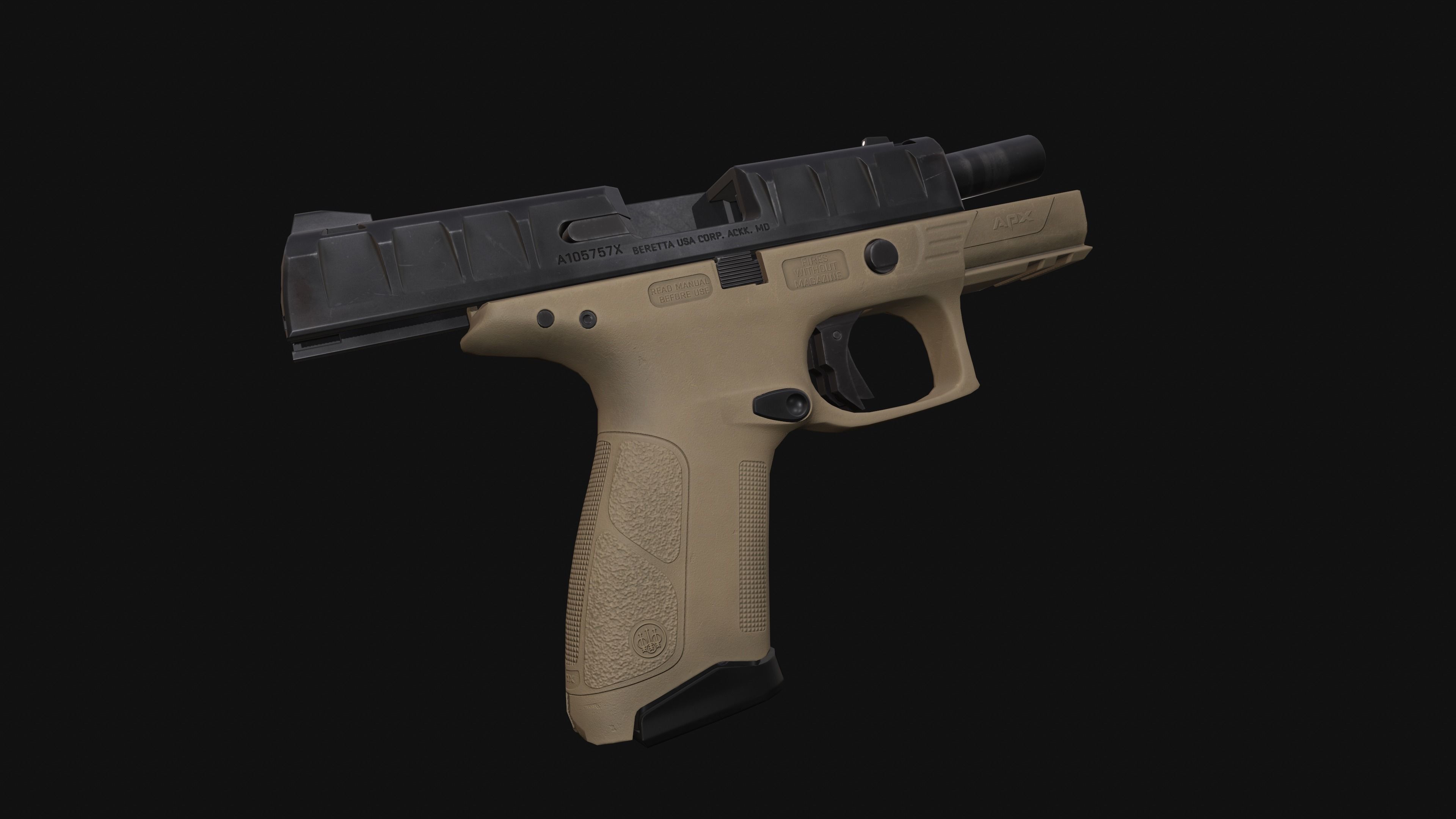 Beretta APX Centurion Low-poly 3D model_3