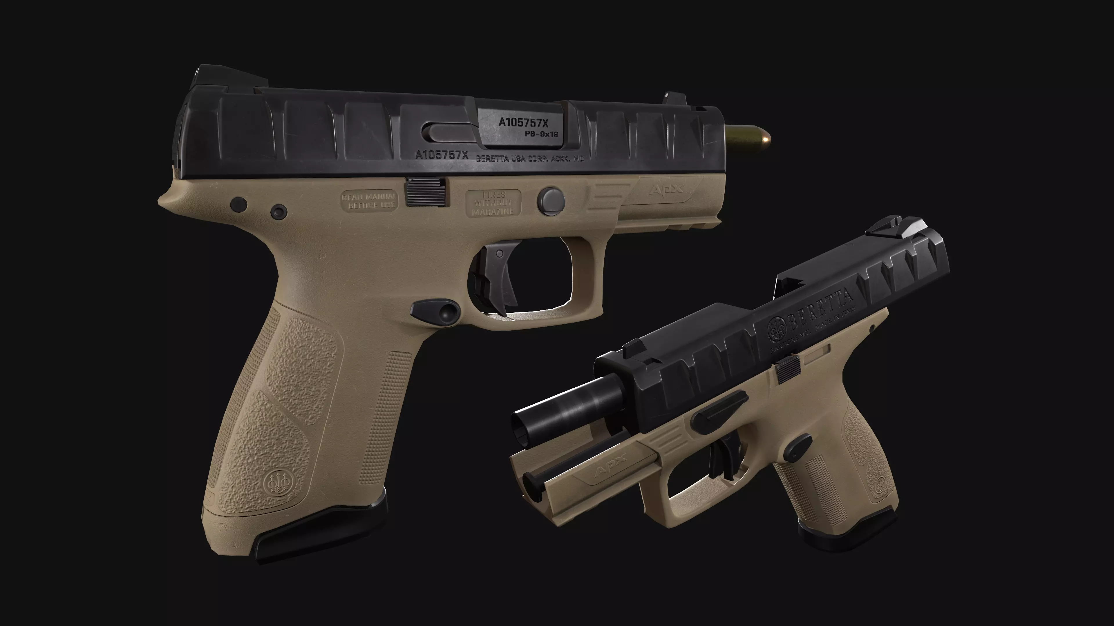 Beretta APX Centurion Low-poly 3D model_0