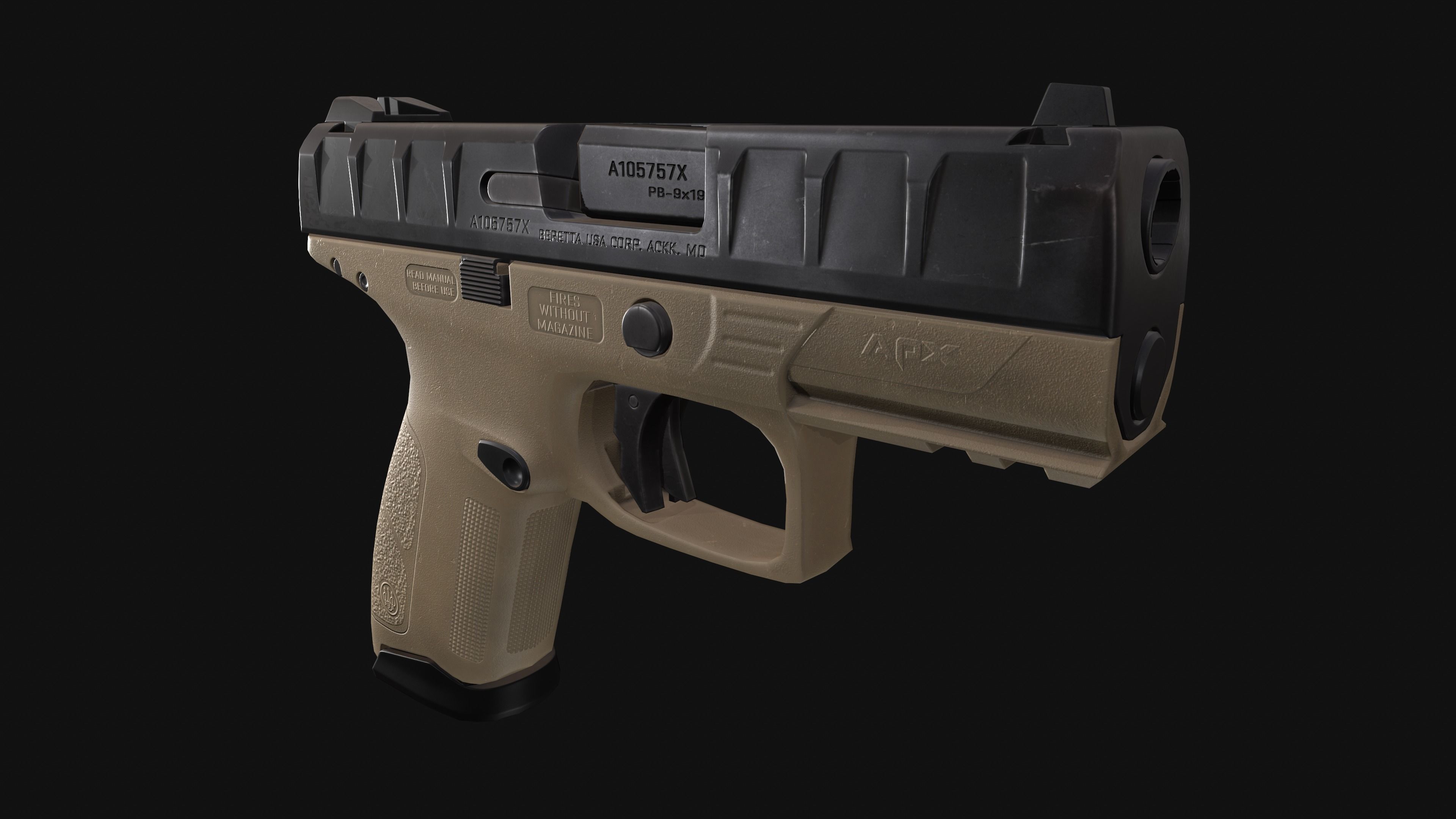 Beretta APX Centurion Low-poly 3D model_10