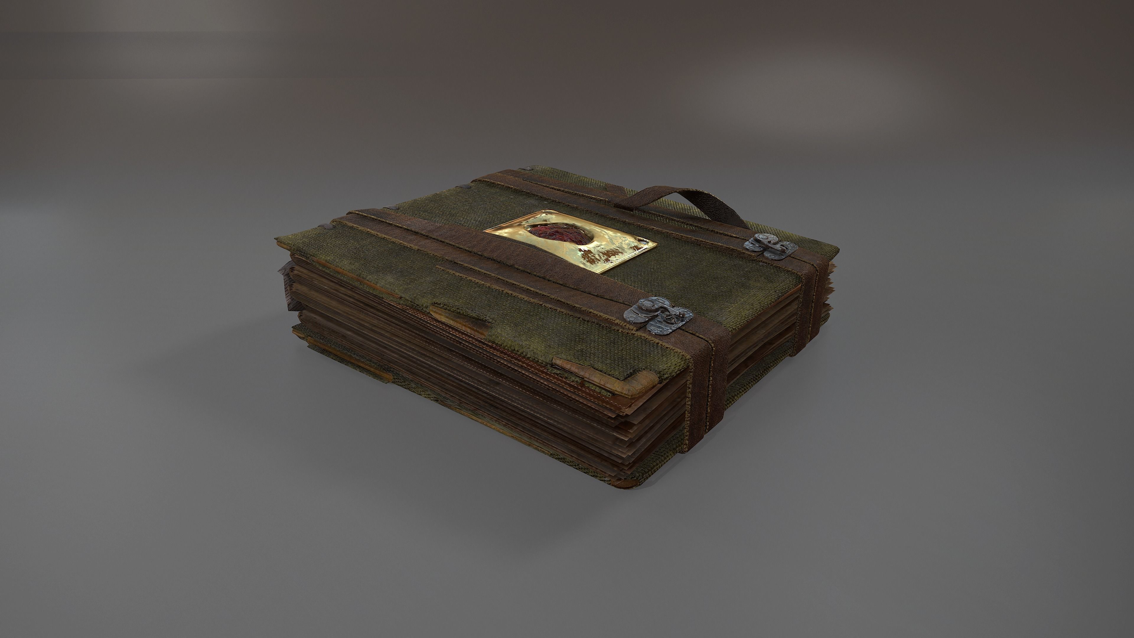 Alchemists old book Low-poly 3D model_4