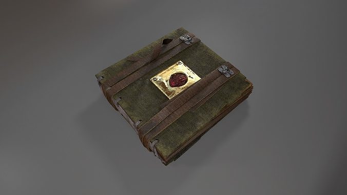 Alchemists old book Low-poly 3D model
