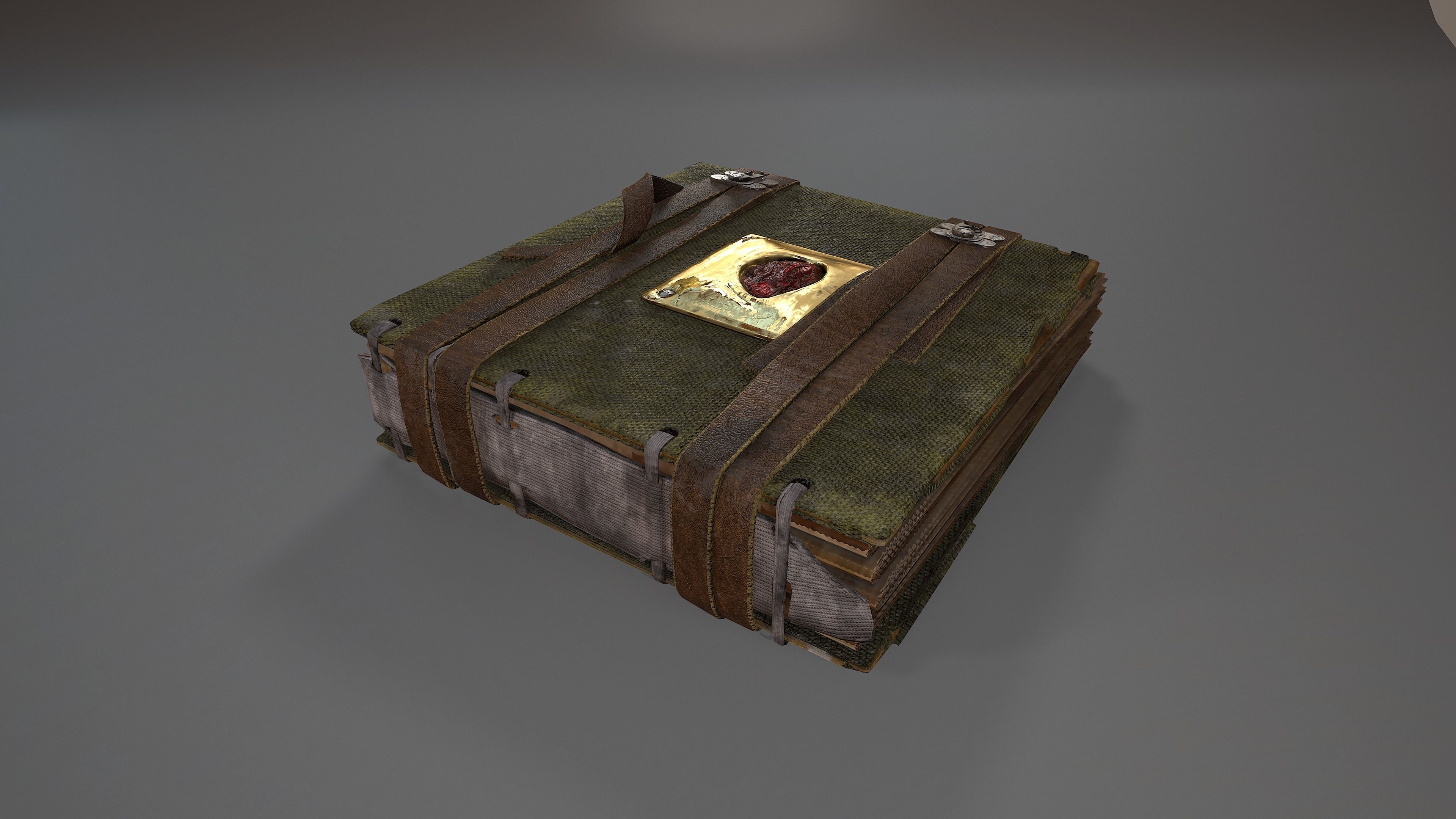 Alchemists old book Low-poly 3D model_2