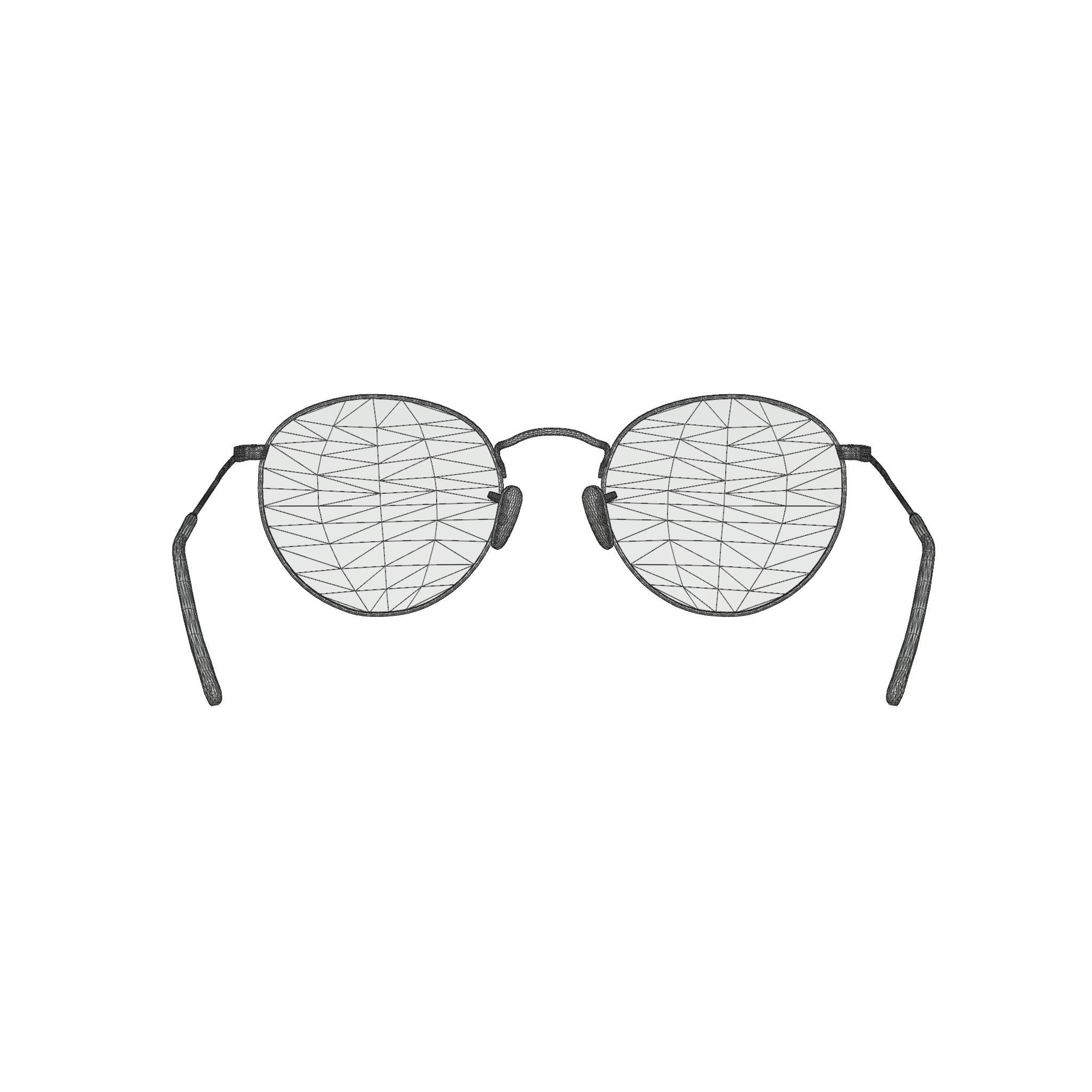 Ray-Ban Round metal - RB3447 90644I Sunglasses Low-poly 3D model_6