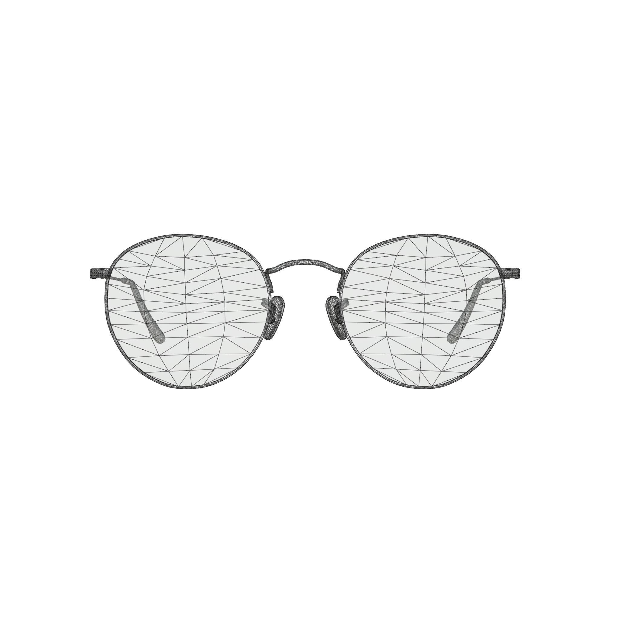 Ray-Ban Round metal - RB3447 90644I Sunglasses Low-poly 3D model_7