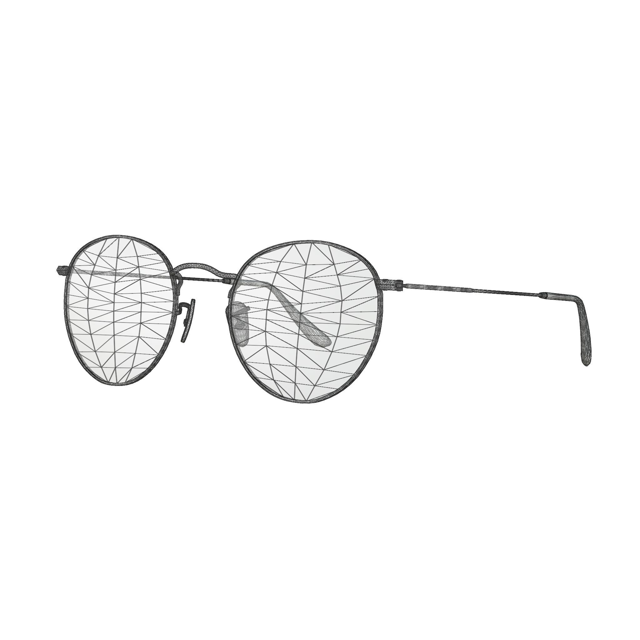 Ray-Ban Round metal - RB3447 90644I Sunglasses Low-poly 3D model_5