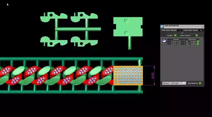 9 mm gurmet bileklik atlamali tasli