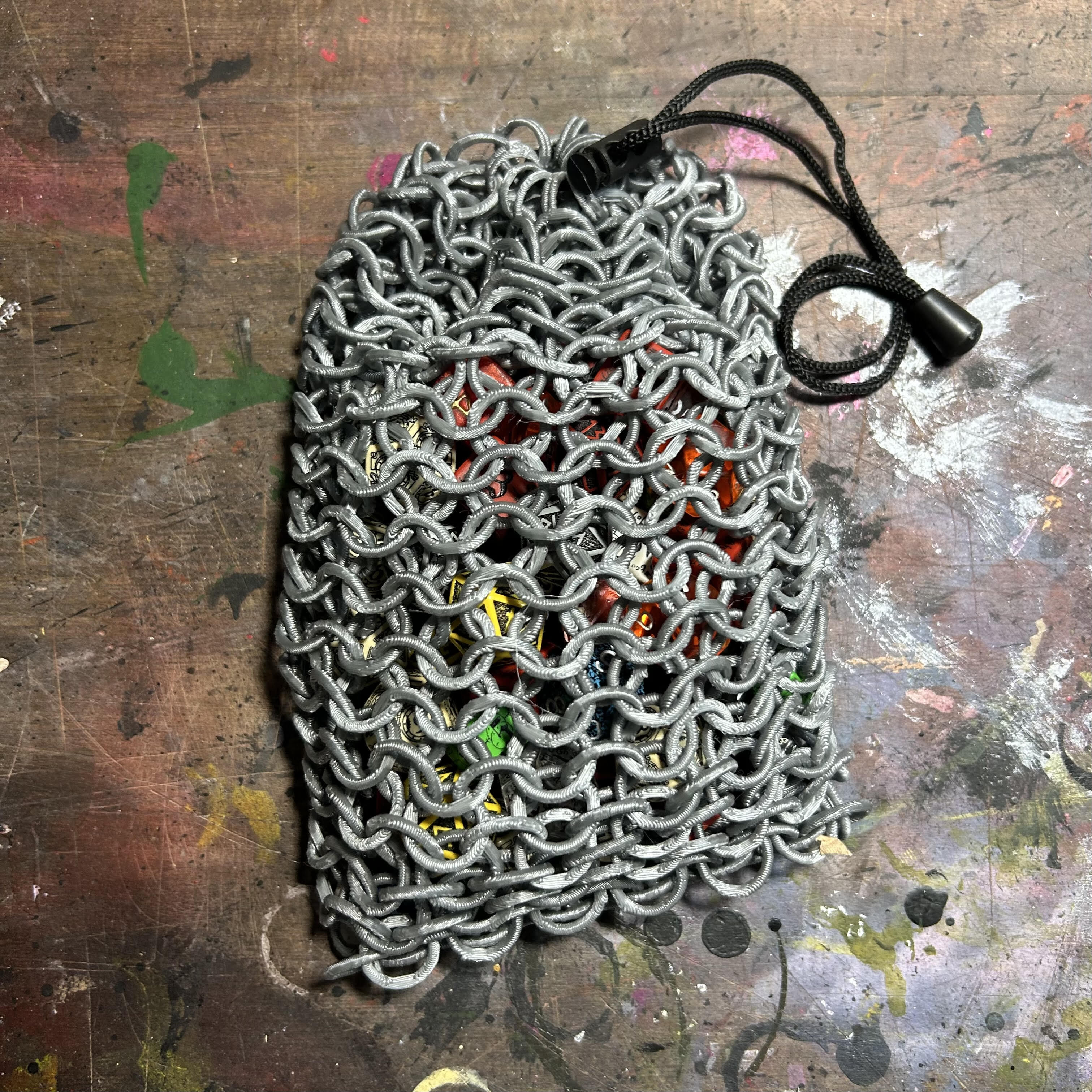 Chainmail Dice Bag 3D print model_3