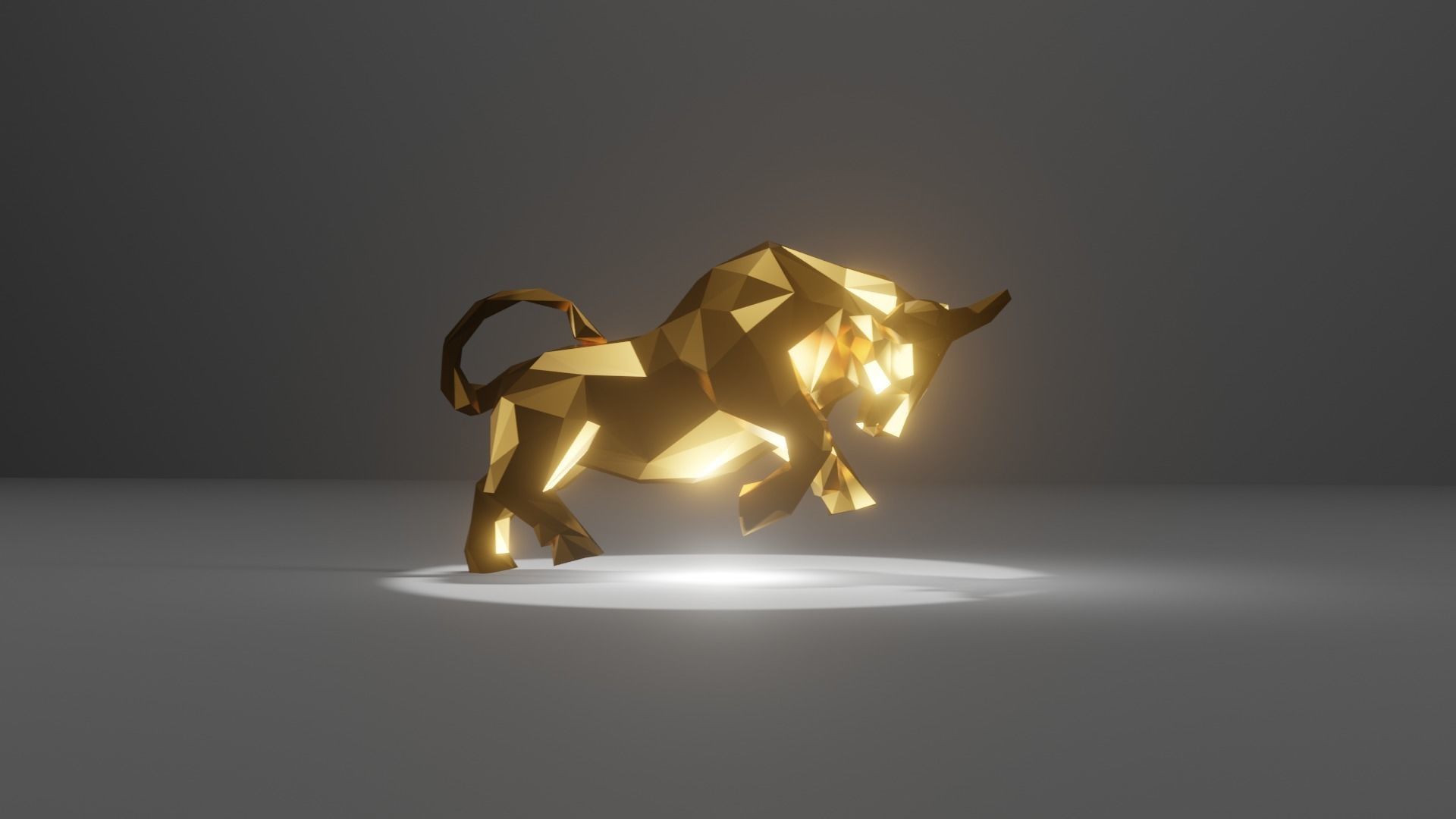 Polygon Bull Low-Poly 3D Model Low-poly 3D model_1