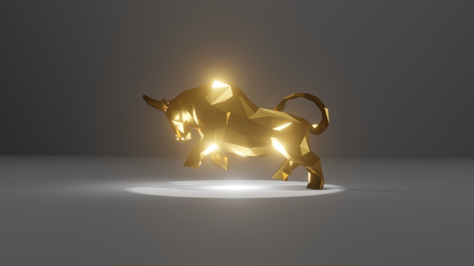 Polygon Bull Low-Poly 3D Model Low-poly 3D model_3