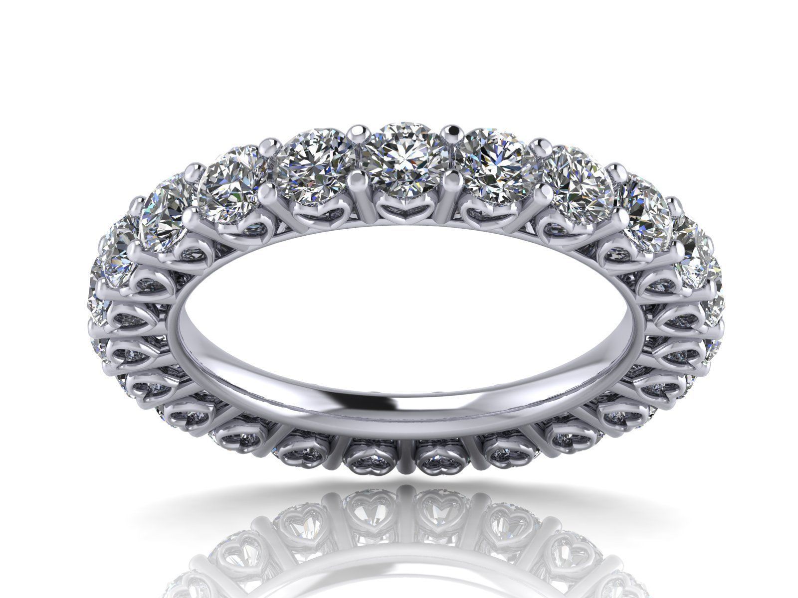 Heart Eternity Band - Various round stone and finger sizes-27pcs 3D print model_1
