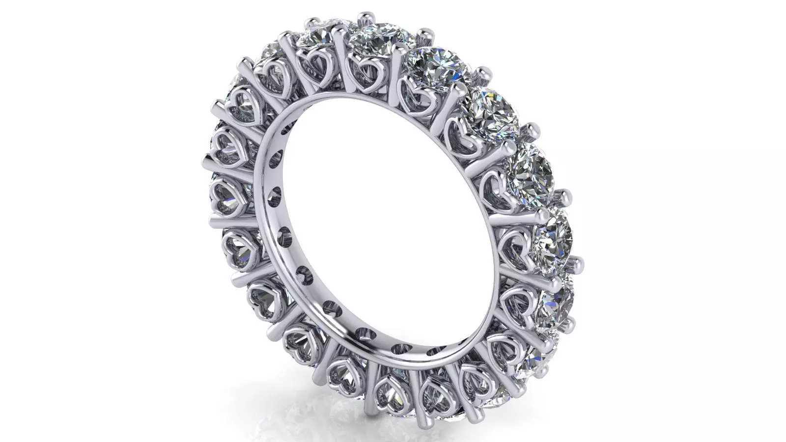 Heart Eternity Band - Various round stone and finger sizes-27pcs 3D print model_0