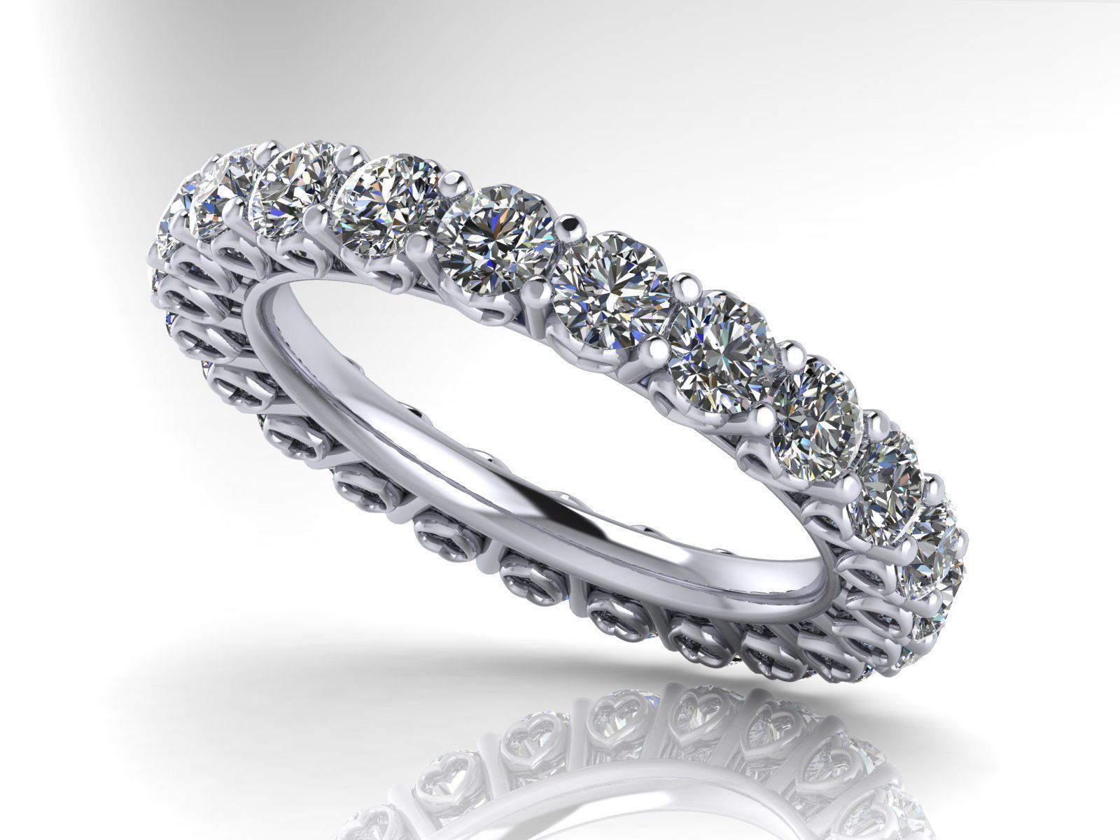 Heart Eternity Band - Various round stone and finger sizes-27pcs 3D print model_2