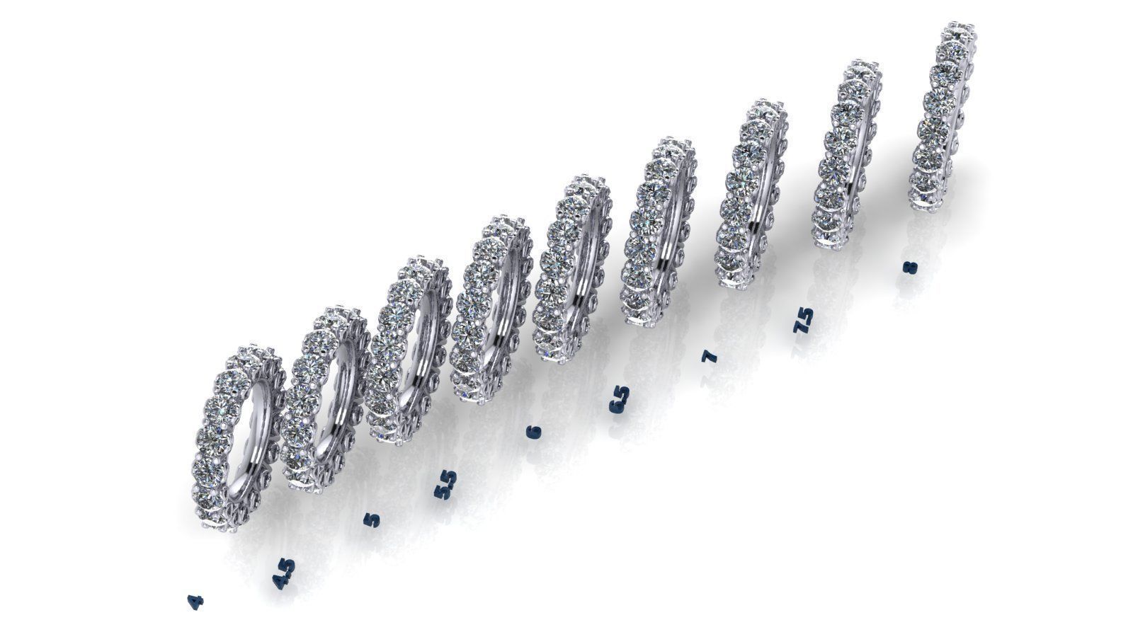Heart Eternity Band - Various round stone and finger sizes-27pcs 3D print model_13