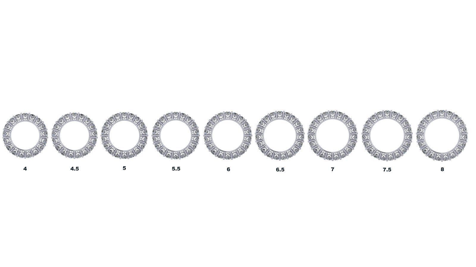 Heart Eternity Band - Various round stone and finger sizes-27pcs 3D print model_12