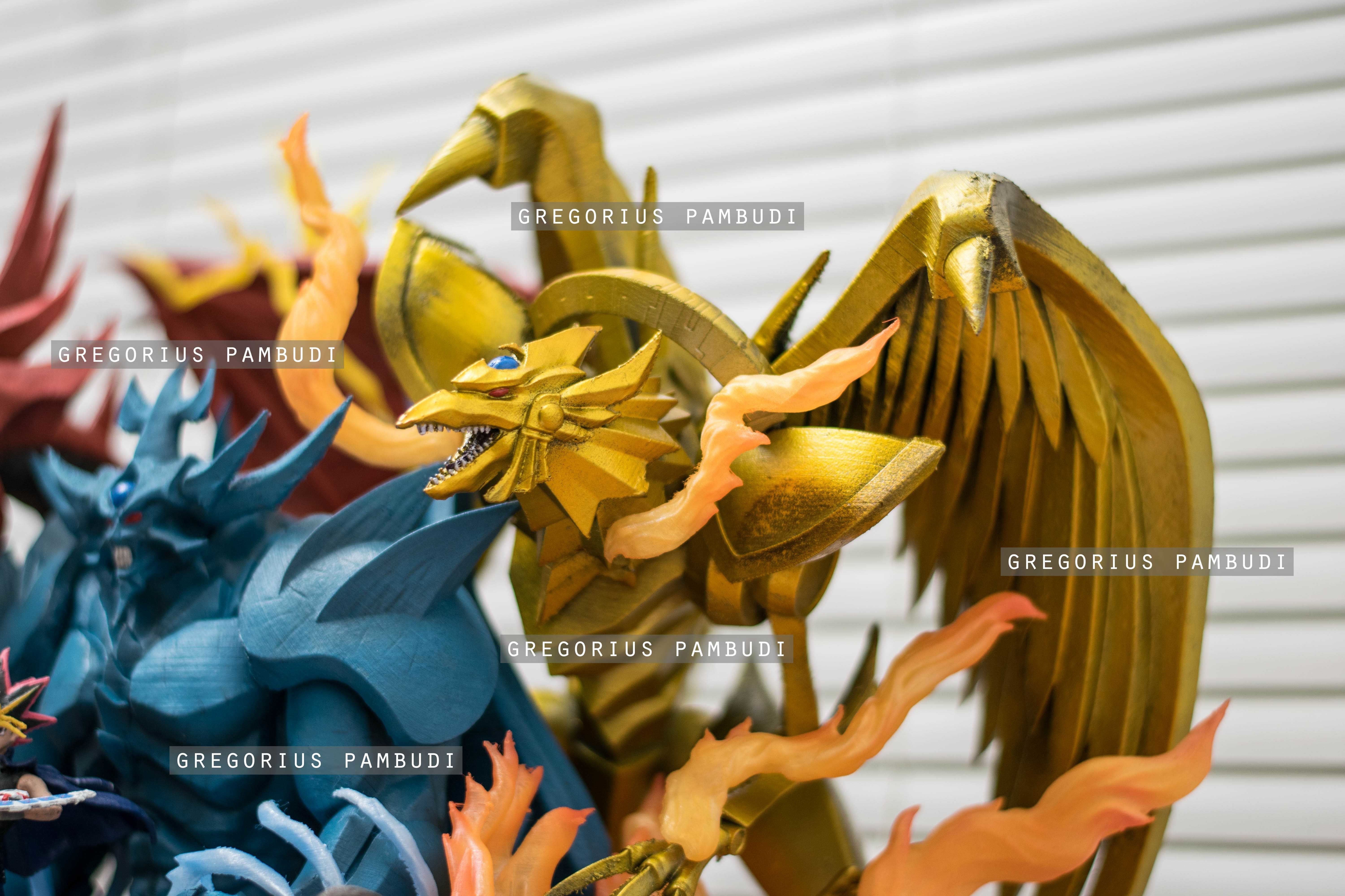 Yu-gi-oh Yugi and Egyptian Gods Fan Art Statue 3d Printable 3D print model_11
