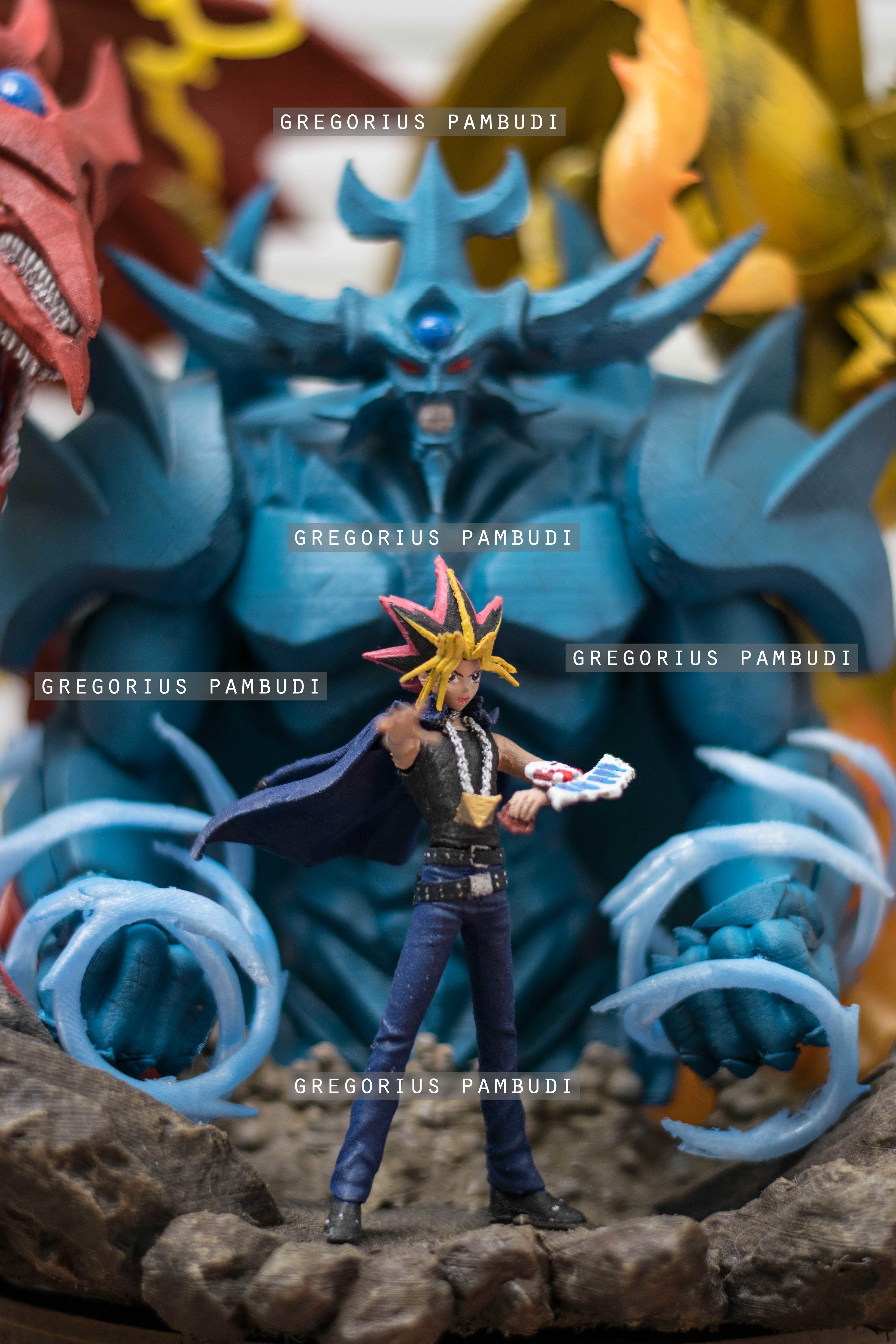 Yu-gi-oh Yugi and Egyptian Gods Fan Art Statue 3d Printable 3D print model_7