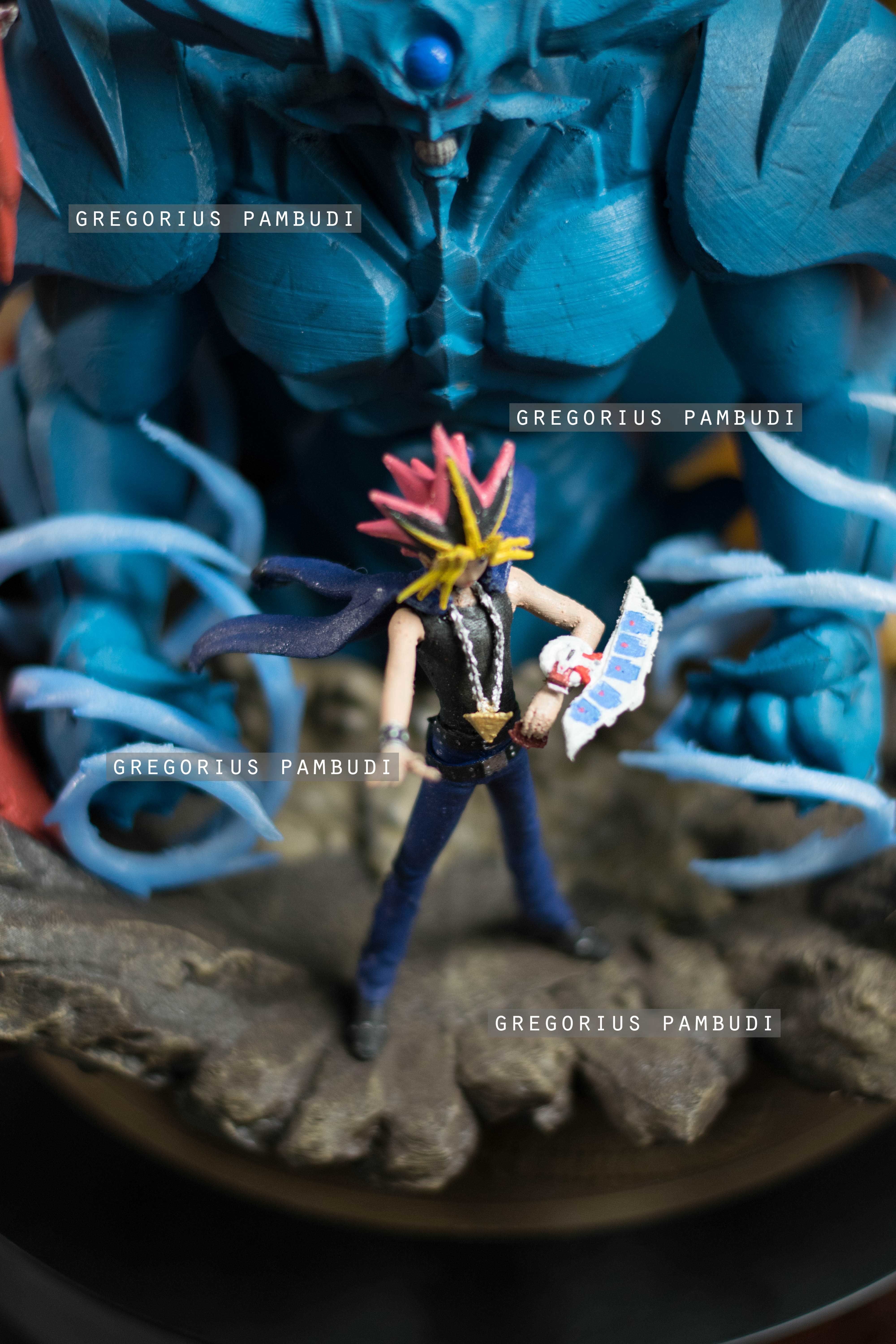 Yu-gi-oh Yugi and Egyptian Gods Fan Art Statue 3d Printable 3D print model_19