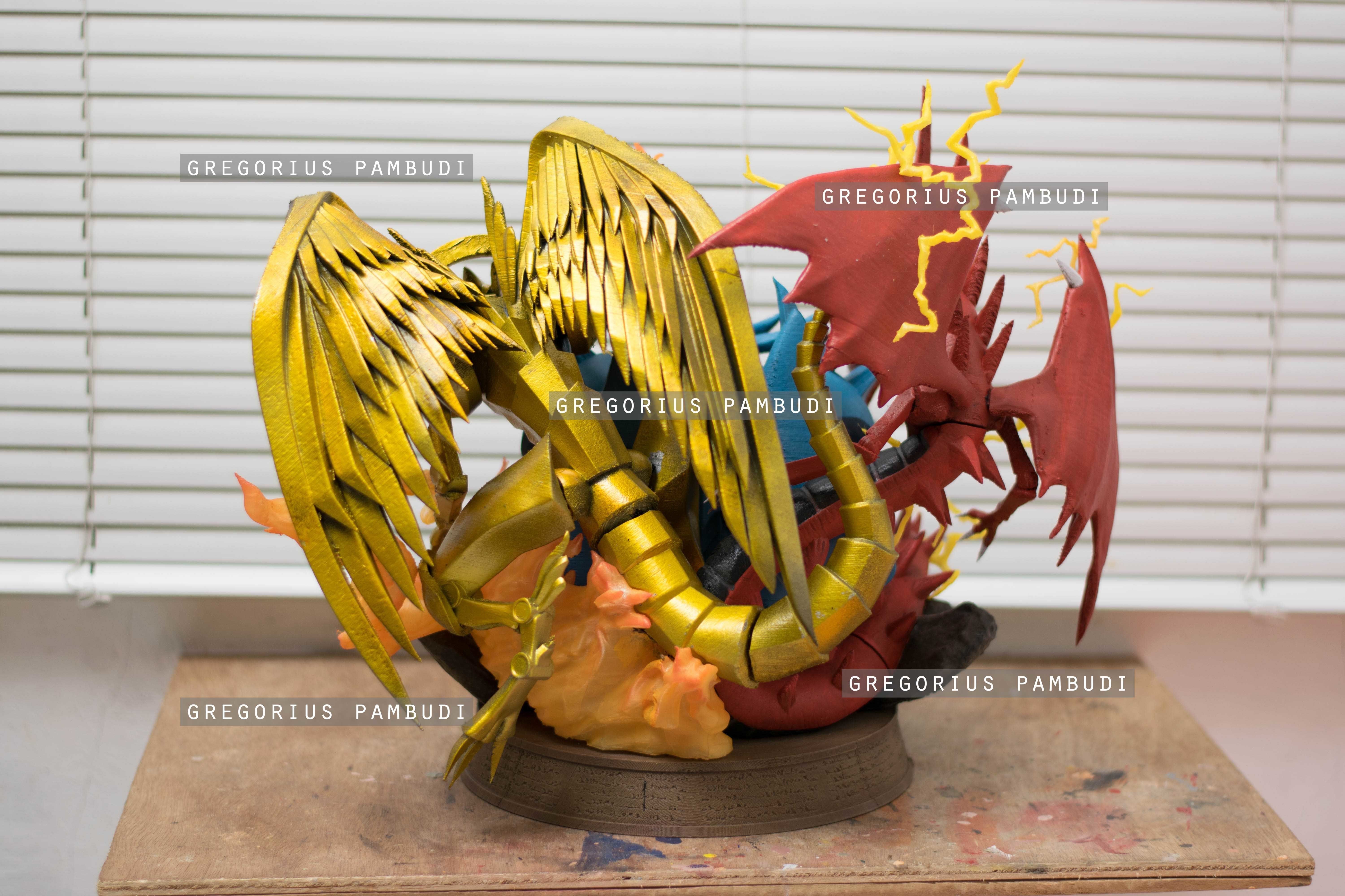 Yu-gi-oh Yugi and Egyptian Gods Fan Art Statue 3d Printable 3D print model_13