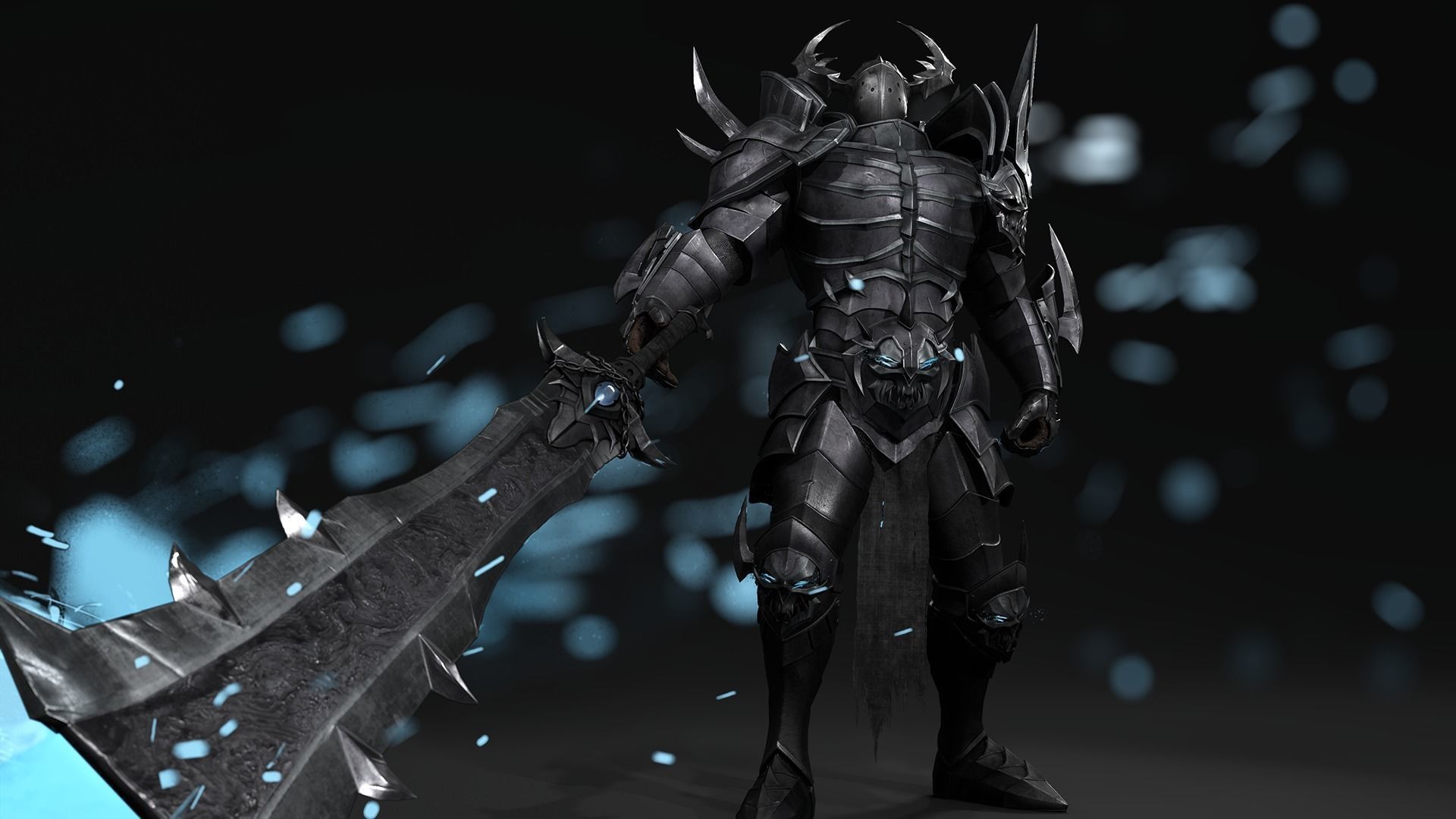 Death Knight - Armor RPG Dungeon Warrior Medieval Boss Character Low-poly 3D model_3