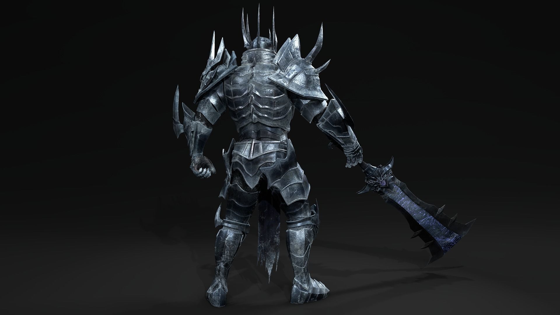 Death Knight - Armor RPG Dungeon Warrior Medieval Boss Character Low-poly 3D model_5