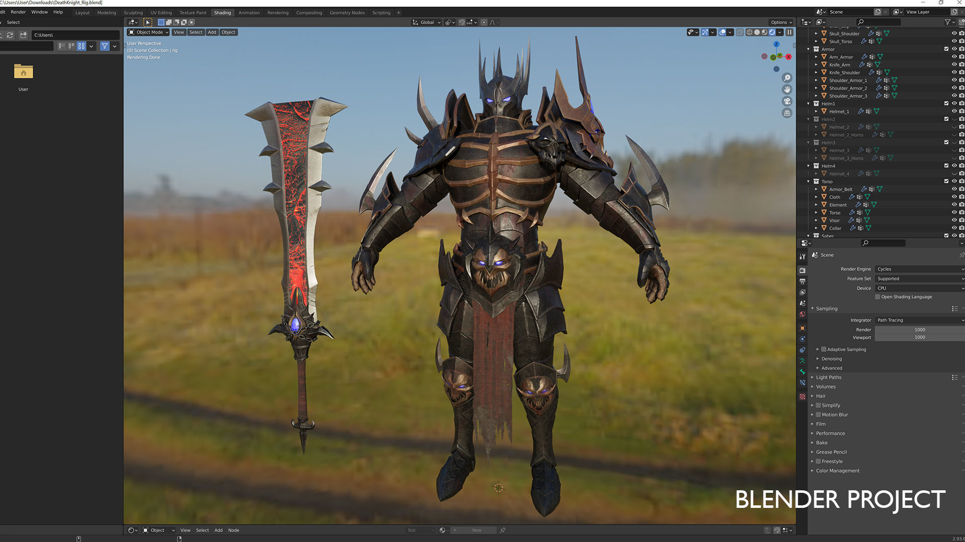 Death Knight - Armor RPG Dungeon Warrior Medieval Boss Character Low-poly 3D model_15