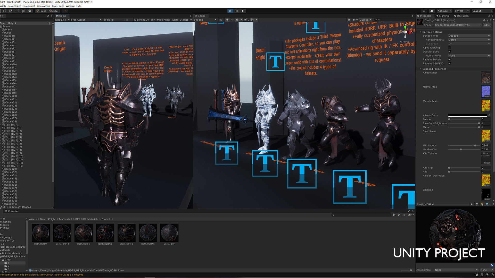 Death Knight - Armor RPG Dungeon Warrior Medieval Boss Character Low-poly 3D model_12