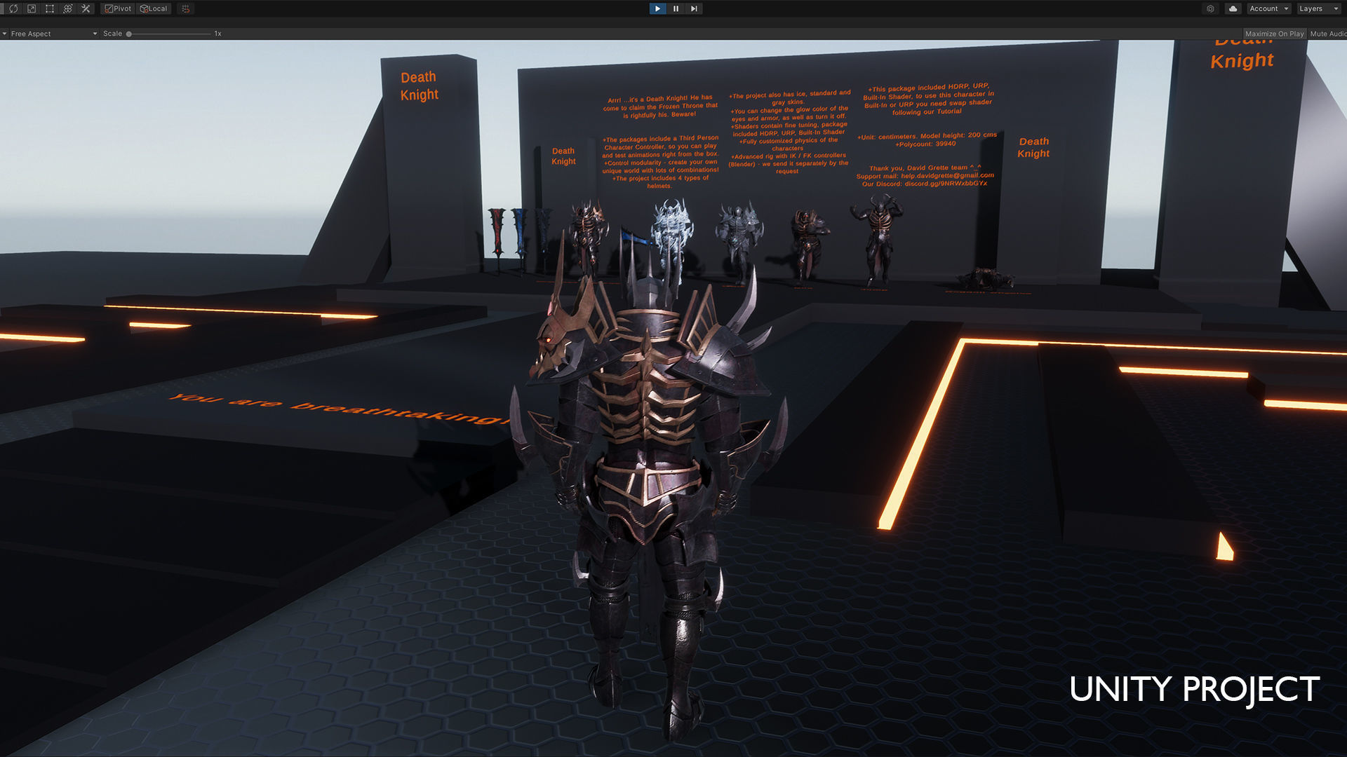 Death Knight - Armor RPG Dungeon Warrior Medieval Boss Character Low-poly 3D model_13